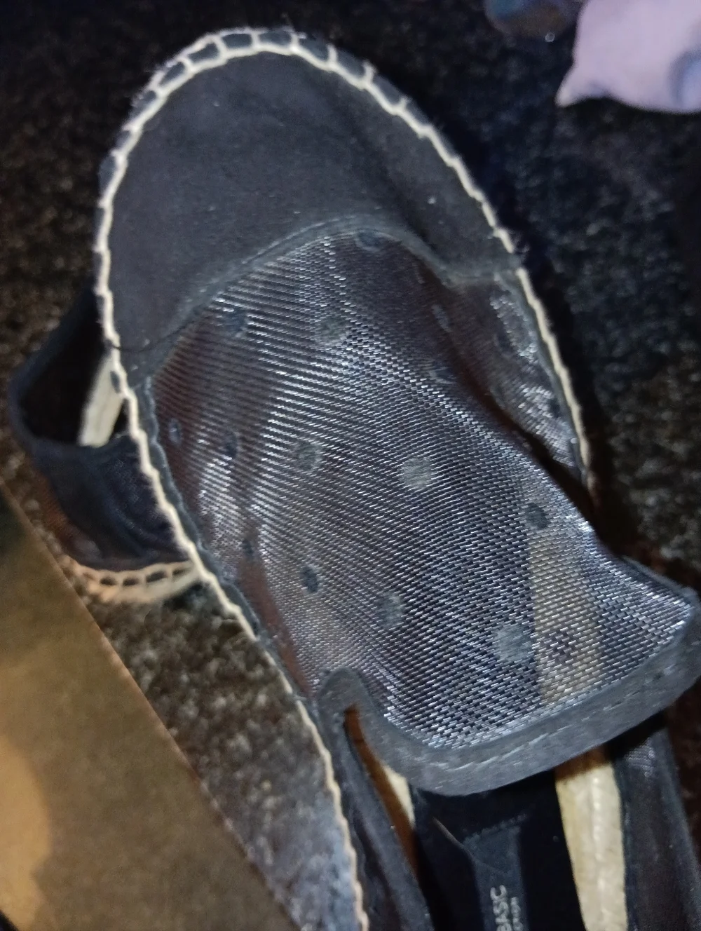 Zara Basic Black Polka Dot Mesh Espadrilles - Plumetis Slip-Ons Size 38